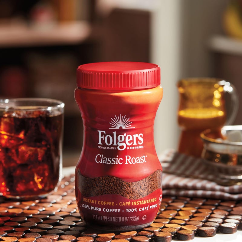 Folgers Classic Roast Instant Coffee, 8 Ounces - Image 4
